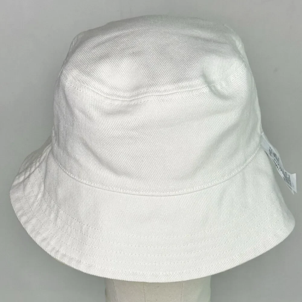 AMERICAN EAGLE Reversible Smiley Face Bucket Hat Sz O/S Yellow White Summer